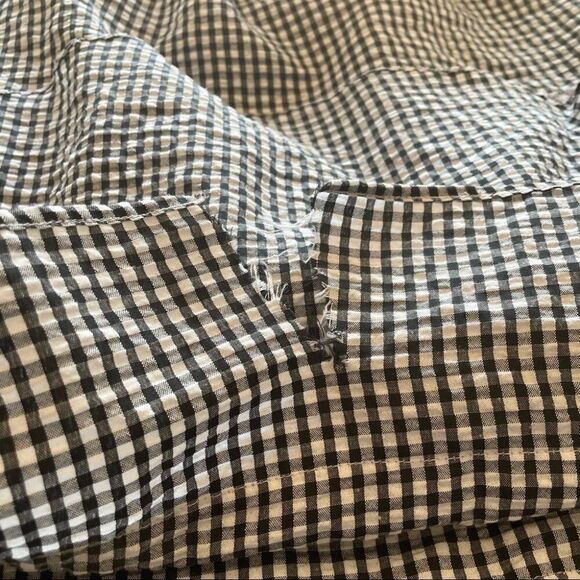 MLM Label Gingham Tiered Ruffle Off Shoulder Black and White Mini Dress - Picture 9 of 14